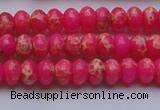 CDE2608 15.5 inches 5*8mm rondelle dyed sea sediment jasper beads