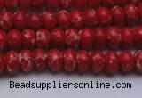 CDE2616 15.5 inches 5*8mm rondelle dyed sea sediment jasper beads