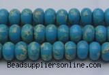 CDE2648 15.5 inches 5*8mm rondelle dyed sea sediment jasper beads