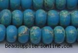 CDE2651 15.5 inches 10*14mm rondelle dyed sea sediment jasper beads