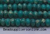 CDE2664 15.5 inches 5*8mm rondelle dyed sea sediment jasper beads