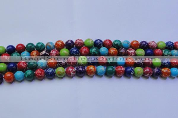 CDE2691 15.5 inches 10mm round mixed color sea sediment jasper beads