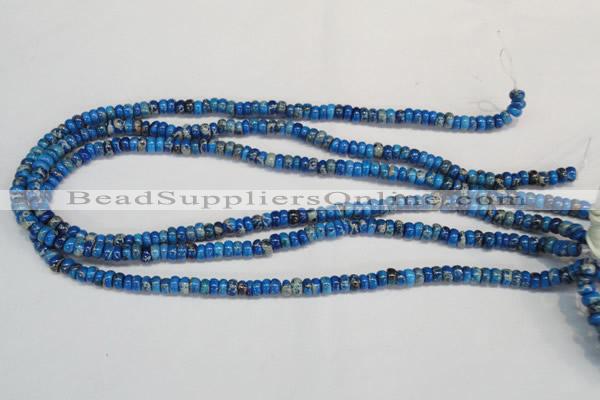 CDE273 15.5 inches 3*6mm rondelle dyed sea sediment jasper beads