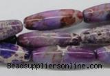 CDE33 15.5 inches 10*30mm rice dyed sea sediment jasper beads