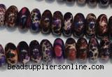 CDE372 15.5 inches 6*12mm rondelle dyed sea sediment jasper beads