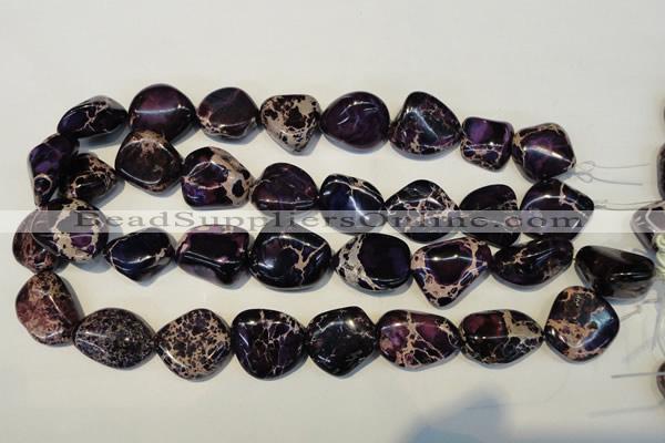 CDE394 15.5 inches 20*25mm nugget dyed sea sediment jasper beads