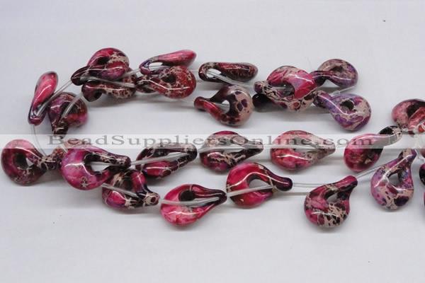 CDE43 15.5 inches 22*35mm petal shaped dyed sea sediment jasper beads