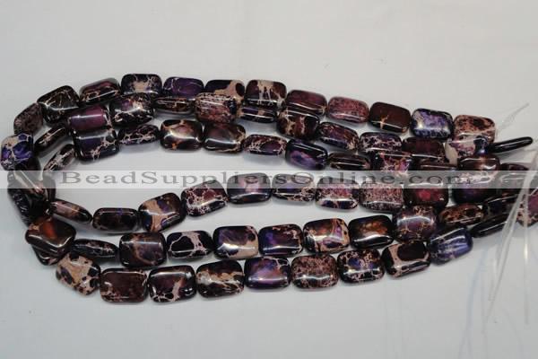 CDE436 15.5 inches 12*16mm rectangle dyed sea sediment jasper beads