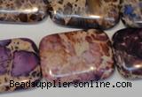 CDE440 15.5 inches 20*30mm rectangle dyed sea sediment jasper beads