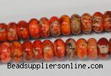 CDE501 15.5 inches 6*10mm rondelle dyed sea sediment jasper beads