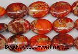 CDE531 15.5 inches 12*16mm oval dyed sea sediment jasper beads