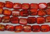 CDE551 15.5 inches 8*10mm rectangle dyed sea sediment jasper beads