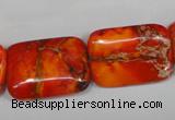 CDE556 15.5 inches 18*25mm rectangle dyed sea sediment jasper beads