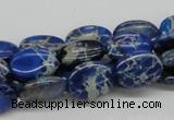 CDE58 15.5 inches 12*16mm oval dyed sea sediment jasper beads