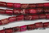 CDE590 15.5 inches 6*8mm tube dyed sea sediment jasper beads