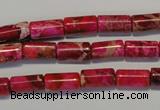 CDE591 15.5 inches 6*12mm tube dyed sea sediment jasper beads