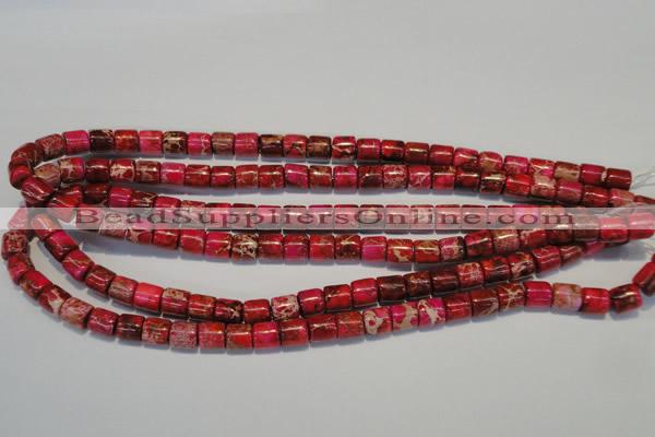 CDE595 15.5 inches 8*8mm tube dyed sea sediment jasper beads