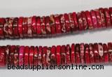 CDE602 15.5 inches 2*10mm heishi dyed sea sediment jasper beads