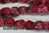 CDE612 15.5 inches 8*10mm faceted nugget dyed sea sediment jasper beads