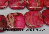 CDE625 15.5 inches 20*20mm square dyed sea sediment jasper beads