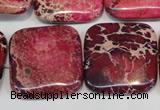 CDE626 15.5 inches 25*25mm square dyed sea sediment jasper beads