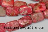 CDE631 15.5 inches 12*16mm rectangle dyed sea sediment jasper beads