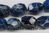 CDE64 15.5 inches 15*20mm faceted nuggets dyed sea sediment jasper beads