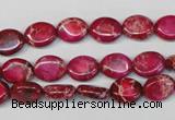 CDE642 15.5 inches 8*10mm oval dyed sea sediment jasper beads