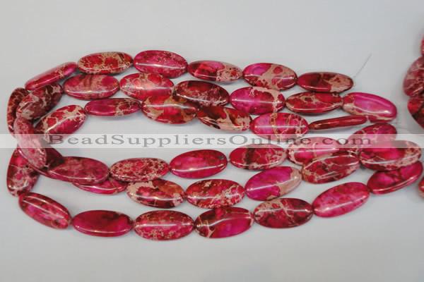 CDE647 15.5 inches 15*30mm oval dyed sea sediment jasper beads