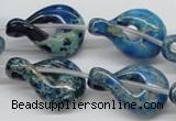 CDE66 15.5 inches 20*30mm petal shaped dyed sea sediment jasper beads