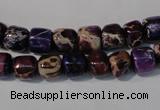 CDE705 15.5 inches 6*8mm nuggets dyed sea sediment jasper beads