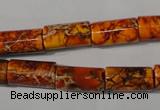 CDE738 15.5 inches 8*16mm tube dyed sea sediment jasper beads