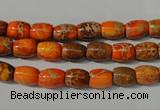 CDE740 15.5 inches 5*8mm drum dyed sea sediment jasper beads