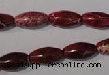 CDE778 15.5 inches 8*16mm rice dyed sea sediment jasper beads