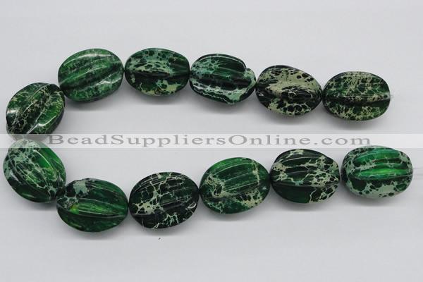 CDE78 15.5 inches 26*33mm star fruit shaped dyed sea sediment jasper beads