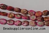 CDE781 15.5 inches 6*8mm oval dyed sea sediment jasper beads