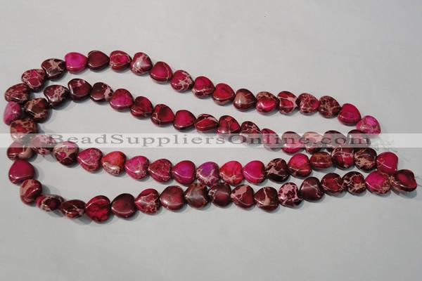 CDE792 15.5 inches 12*12mm heart dyed sea sediment jasper beads