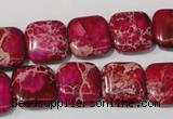 CDE794 15.5 inches 14*14mm square dyed sea sediment jasper beads