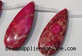 CDE799 Top-drilled 16*32mm flat teardrop dyed sea sediment jasper beads