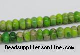 CDE87 15.5 inches 5*8mm rondelle dyed sea sediment jasper beads