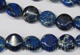 CDE906 15.5 inches 12mm flat round dyed sea sediment jasper beads