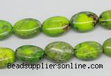 CDE92 15.5 inches 10*14mm oval dyed sea sediment jasper beads