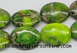 CDE93 15.5 inches 15*20mm oval dyed sea sediment jasper beads