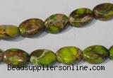 CDE939 15.5 inches 8*12mm oval dyed sea sediment jasper beads