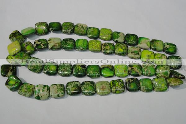 CDE945 15.5 inches 16*16mm square dyed sea sediment jasper beads