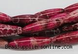 CDI10 16 inches 8*30mm rice dyed imperial jasper beads wholesale