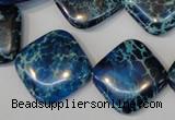 CDI252 15.5 inches 20*20mm diamond dyed imperial jasper beads