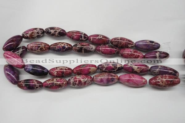 CDI484 15.5 inches 15*30mm rice dyed imperial jasper beads