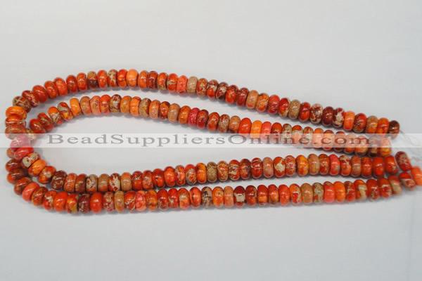 CDI501 15.5 inches 6*10mm rondelle dyed imperial jasper beads