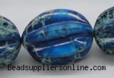 CDI62 16 inches 25*33mm star fruit shaped dyed imperial jasper beads